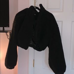 Shein Cropped Sherpa Jacket